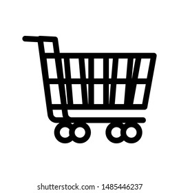 Shopping icon vector. Shopping cart icon on white background