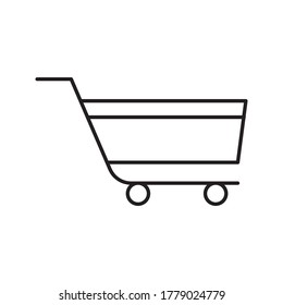 Vector de icono de compra. Icono del carro de compras sobre fondo blanco