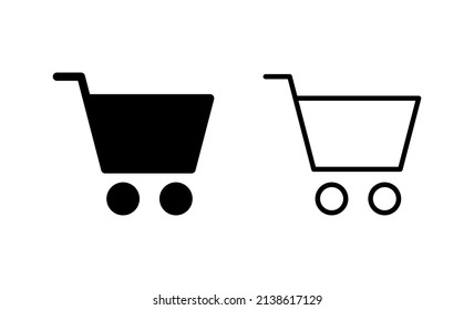 Shopping icon vector. Shopping cart sign and symbol. Trolley icon