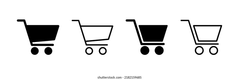 Shopping icon vector. Shopping cart sign and symbol. Trolley icon