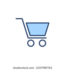 Shopping icon vector. Shopping cart sign and symbol. Trolley icon