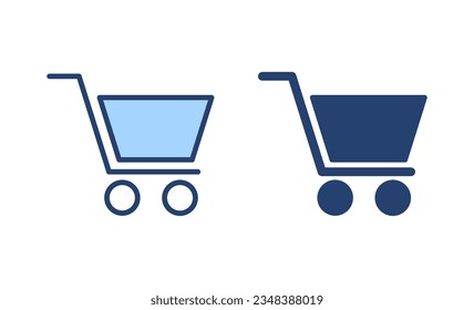Shopping icon vector. Shopping cart sign and symbol. Trolley icon