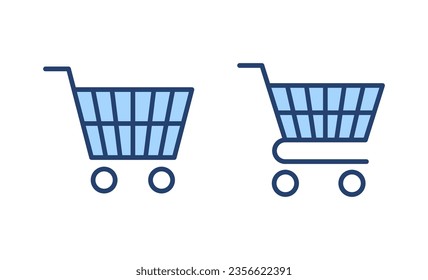 Shopping icon vector. Shopping cart sign and symbol. Trolley icon