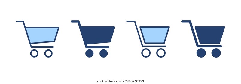 Shopping icon vector. Shopping cart sign and symbol. Trolley icon