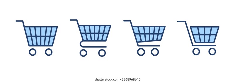 Shopping-Icon-Vektorgrafik. Warenkorb-Zeichen und -Symbol. Trolleysymbol