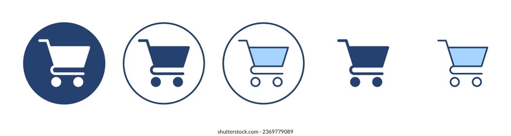 Shopping icon vector. Shopping cart sign and symbol. Trolley icon