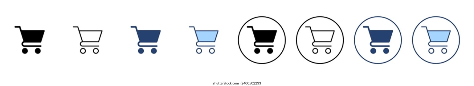 Shopping icon vector. Shopping cart sign and symbol. Trolley icon