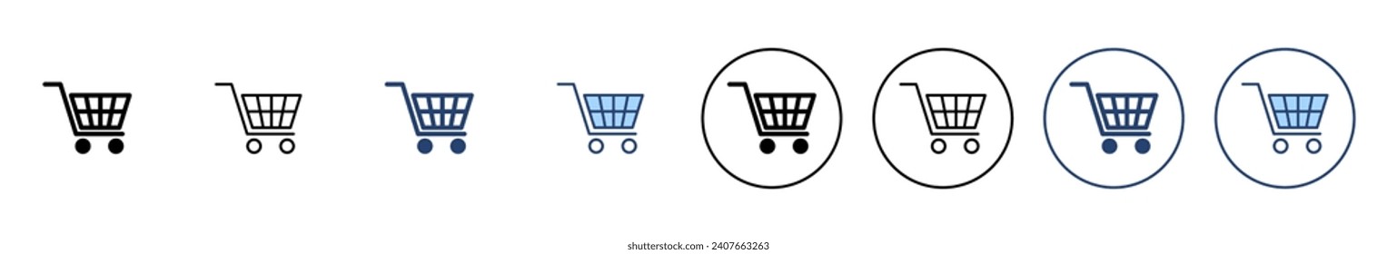 Shopping icon vector. Shopping cart sign and symbol. Trolley icon