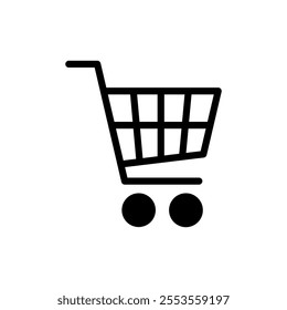 Shopping icon vector. Shopping cart sign and symbol. Trolley icon