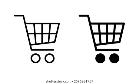 Shopping icon vector. Shopping cart sign and symbol. Trolley icon