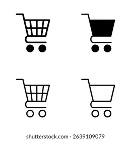 Shopping icon vector. Shopping cart sign and symbol. Trolley icon