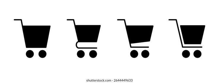Shopping icon vector. Shopping cart sign and symbol. Trolley icon