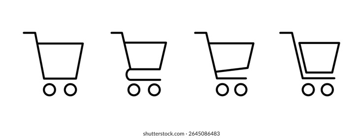 Shopping icon vector. Shopping cart sign and symbol. Trolley icon
