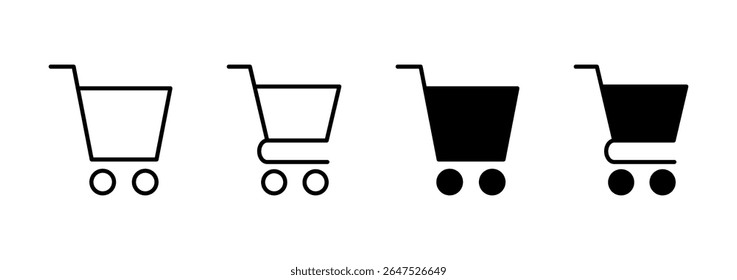 Shopping icon vector. Shopping cart sign and symbol. Trolley icon