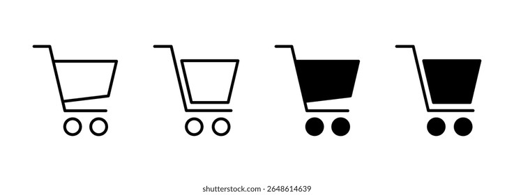 Ícone de compras vetor. Sinal e símbolo do carrinho de compras. Ícone do carrinho
