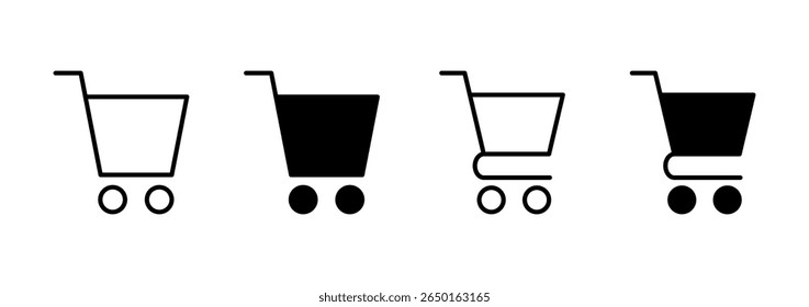 Ícone de compras vetor. Sinal e símbolo do carrinho de compras. Ícone do carrinho