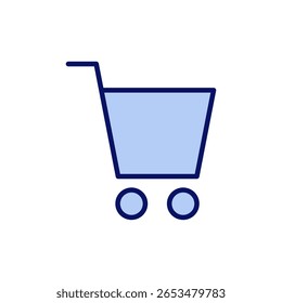 Ícone de compras vetor. Sinal e símbolo do carrinho de compras. Ícone do carrinho
