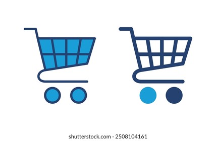 Shopping icon vector. Shopping cart icon. Trolley icon vector