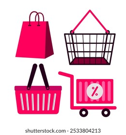 Ilustração de design de vetor de ícone de compras