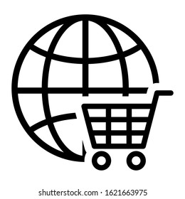 Shopping Icon Vector. E-commerce Illustration Sign. Eshop Symbol.