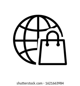 Shopping icon vector. E-commerce illustration sign. eshop symbol.