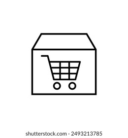 Icono de compras Vector. símbolo de ilustración de comercio electrónico. símbolo de tienda en línea.