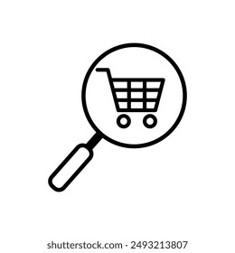 Icono de compras Vector. símbolo de ilustración de comercio electrónico. símbolo de tienda en línea.