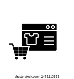 Icono de compras Vector. símbolo de ilustración de comercio electrónico. símbolo de tienda en línea.