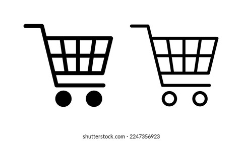 Ilustración vectorial de icono de compra. Signo y símbolo del carro de la compra. Icono de trolebús