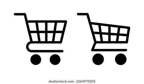 Ilustración vectorial de icono de compra. Signo y símbolo del carro de la compra. Icono de trolebús
