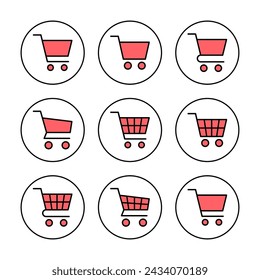 Shopping icon vector illustration. Shopping cart sign and symbol. Trolley icon