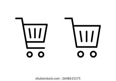 Ilustração de vetor de ícone de compras. Sinal e símbolo do carrinho de compras. Ícone do carrinho