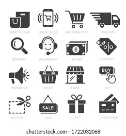 Shopping icon vector illustration set