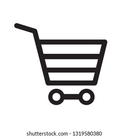 Shopping icon vector isolated on white background. Modern shopping icon for web site, app, add, internet button, logo and design template. Business concept, vector illustration