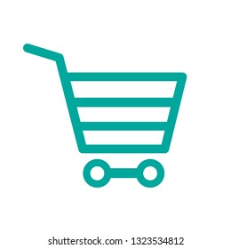Shopping icon vector isolated on white background. Modern shopping icon for web site, app, add, internet button, logo and design template. Business concept, vector illustration