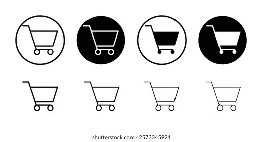 Shopping icon vector line logo mark or symbol set collection outline style