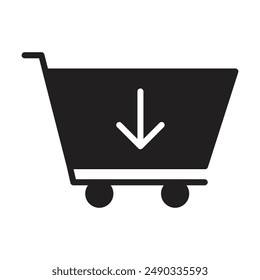 Vector del icono de compras sobre fondo blanco