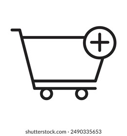 Vector del icono de compras sobre fondo blanco
