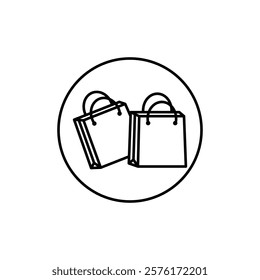 Shopping icon vector outline logo sign