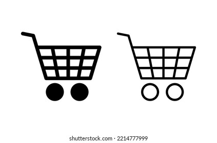 Shopping icon vector for web and mobile app. Shopping cart sign and symbol. Trolley icon