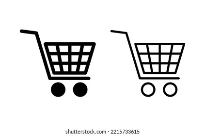 Shopping icon vector for web and mobile app. Shopping cart sign and symbol. Trolley icon