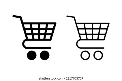 Shopping icon vector for web and mobile app. Shopping cart sign and symbol. Trolley icon