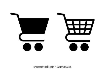 Shopping icon vector for web and mobile app. Shopping cart sign and symbol. Trolley icon