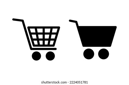 Shopping-Icon-Vektorgrafik für Web- und Mobile-App. Warenkorb-Zeichen und -Symbol. Trolleysymbol