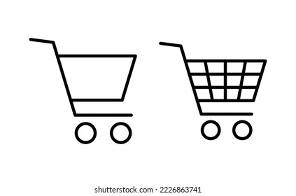 Shopping icon vector for web and mobile app. Shopping cart sign and symbol. Trolley icon