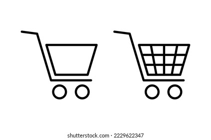 Shopping icon vector for web and mobile app. Shopping cart sign and symbol. Trolley icon