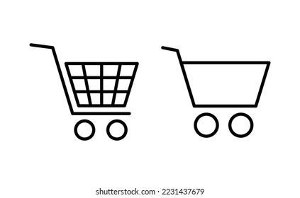 Shopping icon vector for web and mobile app. Shopping cart sign and symbol. Trolley icon