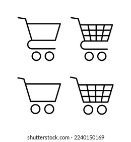 Shopping icon vector for web and mobile app. Shopping cart sign and symbol. Trolley icon