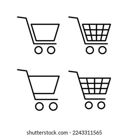 Shopping icon vector for web and mobile app. Shopping cart sign and symbol. Trolley icon