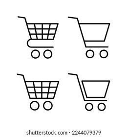 Shopping icon vector for web and mobile app. Shopping cart sign and symbol. Trolley icon